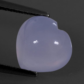 2.45 ct Blue Chalcedony Gemstone, Chalcedony Gem in Heart Cabochon Shape for Sale.