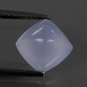 2.35 ct Blue Chalcedony Stone, Natural Chalcedony in Square Cabochon Shape for Sale