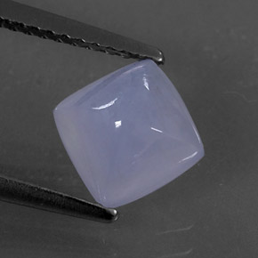 1.66 ct Blue Chalcedony Stone, Natural Chalcedony in Cushion Cabochon Shape for Sale