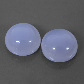 10.62 ct Blue Chalcedony Gemstone, Chalcedony Gem in Round Cabochon Shape for Sale.