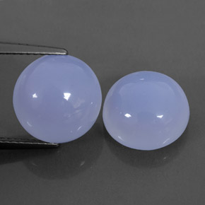 10.62 ct Blue Chalcedony Stone, Natural Chalcedony in Round Cabochon Shape for Sale