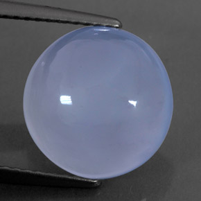 5.16 ct Blue Chalcedony Stone, Natural Chalcedony in Round Cabochon Shape for Sale