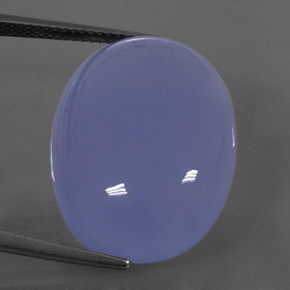 27.46 ct Blue Chalcedony Stone, Natural Chalcedony in Oval Cabochon Shape for Sale