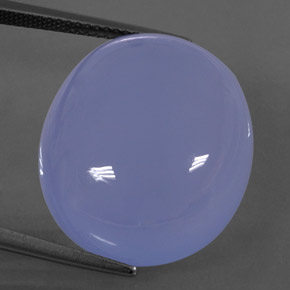 31.42 ct Blue Chalcedony Gemstone, Chalcedony Gem in Oval Cabochon Shape for Sale.