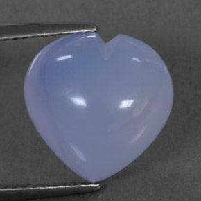 8.10 ct Blue Chalcedony Gemstone, Chalcedony Gem in Heart Cabochon Shape for Sale.