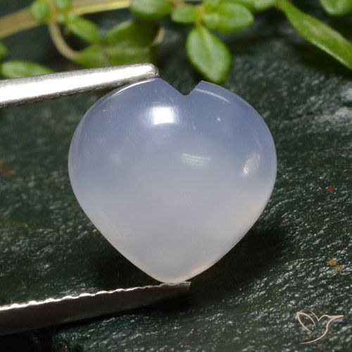 3,16 ct herzschliff Chalcedon aus Namibia, Größe: 10 x 9,9mm, Reinheit: Translucent, Garantiert echter Edelstein, 1 Stück Chalcedon in Hellbläulich-violett Farbe, Mohs-Härte von 6,5 - 7 Geeignet für den täglichen Gebrauch im Schmuck, Photo A
