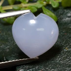 Viola bluastro chiaro Calcedonio Gem - 4.1ct Cabochon a cuore (ID: 312705)