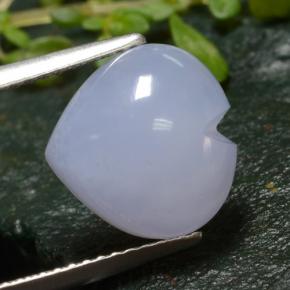 4.07 ct Violet Chalcedony Stone, Natural Chalcedony in Heart Cabochon Shape for Sale