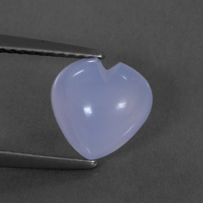 1.66 ct Blue Chalcedony Gemstone, Chalcedony Gem in Heart Cabochon Shape for Sale.