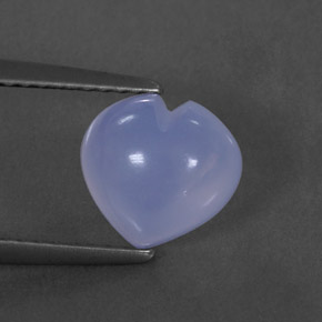 1.83 ct Blue Chalcedony Gemstone, Chalcedony Gem in Heart Cabochon Shape for Sale.