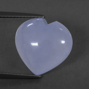 7.23 ct Blue Chalcedony Gemstone, Chalcedony Gem in Heart Cabochon Shape for Sale.