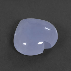 7.23 ct Blue Chalcedony Stone, Natural Chalcedony in Heart Cabochon Shape for Sale