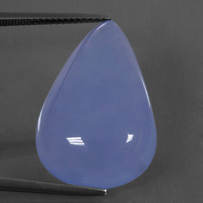 24.88 ct Blue Chalcedony Gemstone, Chalcedony Gem in Pear Cabochon Shape for Sale.