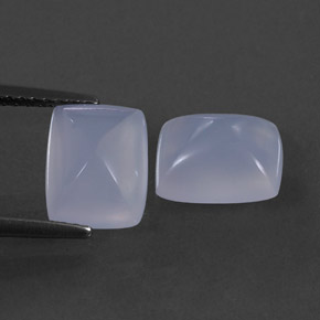 4.57 ct Blue Chalcedony Gemstone, Chalcedony Gem in Baguette Cabochon Shape for Sale.