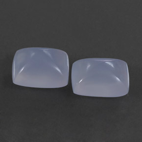4.57 ct Blue Chalcedony Stone, Natural Chalcedony in Baguette Cabochon Shape for Sale