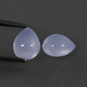 2.39 ct Blue Chalcedony Gemstone, Chalcedony Gem in Pear Cabochon Shape for Sale.