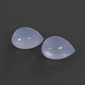 2.39 ct Blue Chalcedony Stone, Natural Chalcedony in Pear Cabochon Shape for Sale