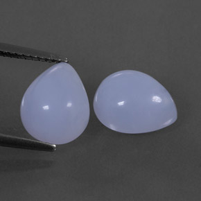 5.53 ct Blue Chalcedony Gemstone, Chalcedony Gem in Pear Cabochon Shape for Sale.