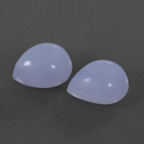 5.53 ct Blue Chalcedony Stone, Natural Chalcedony in Pear Cabochon Shape for Sale