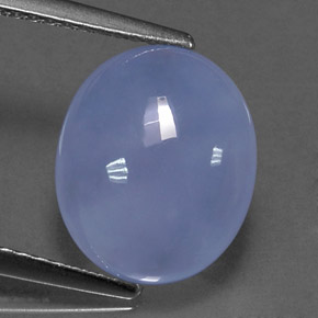 4.79 ct Blue Chalcedony Stone, Natural Chalcedony in Oval Cabochon Shape for Sale
