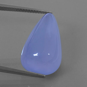 16.65 ct Blue Chalcedony Gemstone, Chalcedony Gem in Pear Cabochon Shape for Sale.