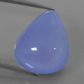 18.59 ct Blue Chalcedony Gemstone, Chalcedony Gem in Pear Cabochon Shape for Sale.