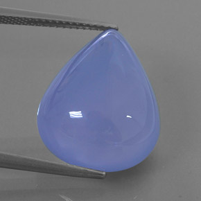 16.70 ct Blue Chalcedony Gemstone, Chalcedony Gem in Pear Cabochon Shape for Sale.