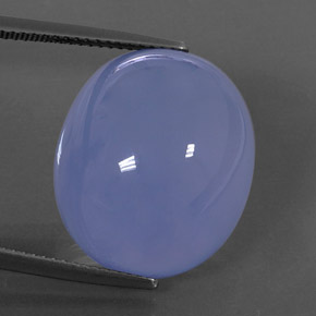 27.24 ct Blue Chalcedony Gemstone, Chalcedony Gem in Oval Cabochon Shape for Sale.