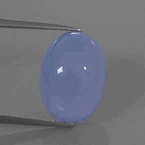 11.03 ct Blue Chalcedony Gemstone, Chalcedony Gem in Oval Cabochon Shape for Sale.