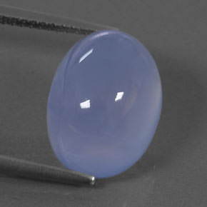 9.52 ct Blue Chalcedony Gemstone, Chalcedony Gem in Oval Cabochon Shape for Sale.