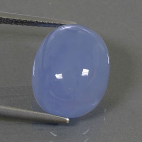 10.84 ct Blue Chalcedony Gemstone, Chalcedony Gem in Oval Cabochon Shape for Sale.