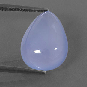 7.82 ct Blue Chalcedony Gemstone, Chalcedony Gem in Pear Cabochon Shape for Sale.
