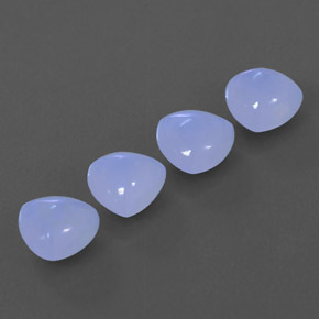 4.32 ct Blue Chalcedony Stone, Natural Chalcedony in Trillion Cabochon Shape for Sale