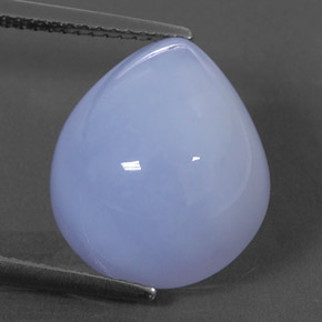 10.25 ct Blue Chalcedony Gemstone, Chalcedony Gem in Pear Cabochon Shape for Sale.