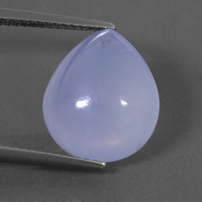 7.31 ct Blue Chalcedony Gemstone, Chalcedony Gem in Pear Cabochon Shape for Sale.