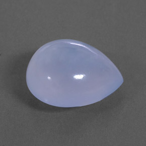 7.31 ct Blue Chalcedony Stone, Natural Chalcedony in Pear Cabochon Shape for Sale