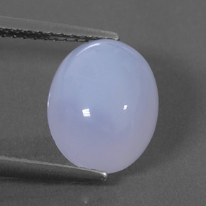 3.63 ct Blue Chalcedony Gemstone, Chalcedony Gem in Oval Cabochon Shape for Sale.