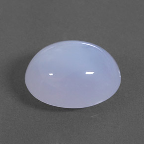 3.63 ct Blue Chalcedony Stone, Natural Chalcedony in Oval Cabochon Shape for Sale