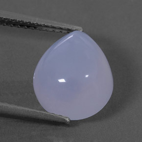 4.31 ct Blue Chalcedony Gemstone, Chalcedony Gem in Pear Cabochon Shape for Sale.