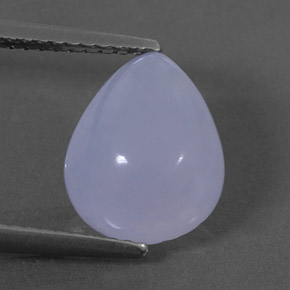 3.19 ct Blue Chalcedony Gemstone, Chalcedony Gem in Pear Cabochon Shape for Sale.