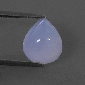 4.74 ct Blue Chalcedony Gemstone, Chalcedony Gem in Pear Cabochon Shape for Sale.
