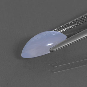 Chalcedony Gemstone in 11.9 x 6.4 mm Size for Sale, Chalcedony Stone in Lavender Blue Color