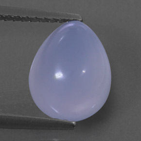 2.75 ct Blue Chalcedony Gemstone, Chalcedony Gem in Pear Cabochon Shape for Sale.