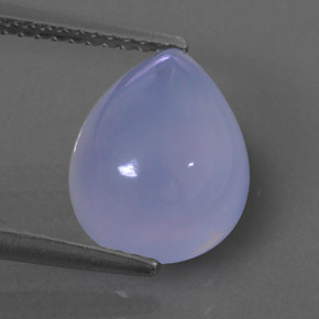 3.53 ct Blue Chalcedony Gemstone, Chalcedony Gem in Pear Cabochon Shape for Sale.
