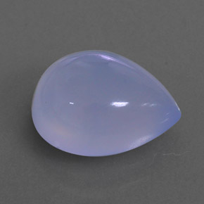 3.53 ct Blue Chalcedony Stone, Natural Chalcedony in Pear Cabochon Shape for Sale