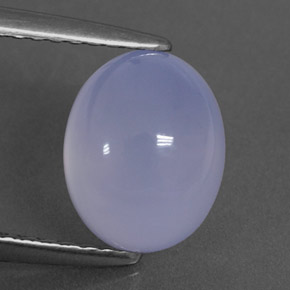 2.27 ct Blue Chalcedony Gemstone, Chalcedony Gem in Oval Cabochon Shape for Sale.