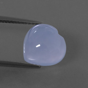 4.98 ct Blue Chalcedony Gemstone, Chalcedony Gem in Heart Cabochon Shape for Sale.