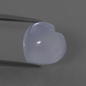 4.81 ct Blue Chalcedony Gemstone, Chalcedony Gem in Heart Cabochon Shape for Sale.