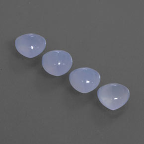 6.50 ct Blue Chalcedony Gemstone, Chalcedony Gem in Trillion Cabochon Shape for Sale.