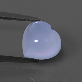 2.25 ct Blue Chalcedony Gemstone, Chalcedony Gem in Heart Cabochon Shape for Sale.